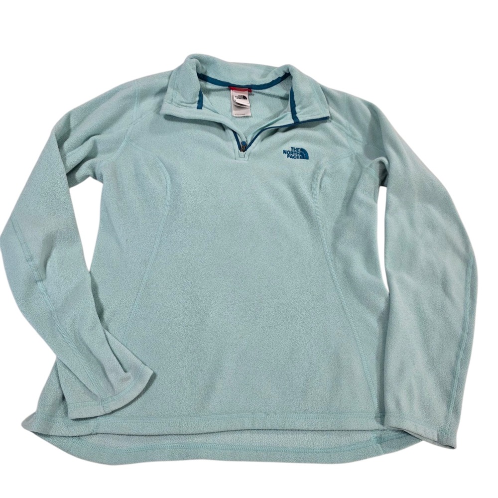 The‎ North Face Womens Pullover Sweater Green Small Fleece Quarter Zip Outdoor
